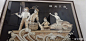 饶河县，赫哲族的鱼皮画，是非物质文化遗产。图九，很清新可爱，真好，三百元，买下了。