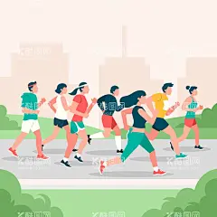 跑步健身锻炼创意人物插画  - 源文件下载【酷图网】跑步,慢跑,跑男,锻炼,健身,人物,插画,插图,场景,马拉松