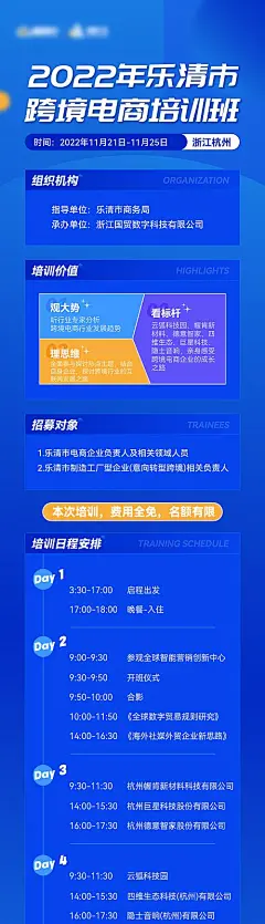 跨境电商培训长图海报-源文件