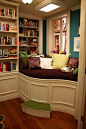 home library with seating area...