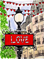 Parisian LOVE painting from Fifi Flowers. Love Street.