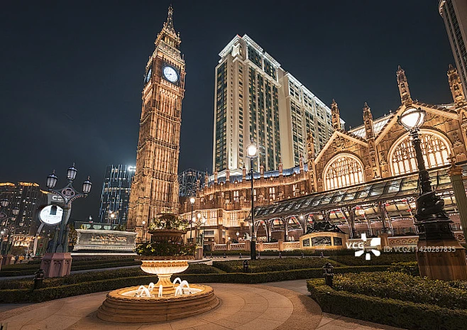 中国澳门伦敦人酒店城市繁华夜景风光图片素材-花瓣网