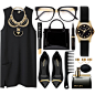 @polyvore @polyvore-editorial #blackandgold #Glamour