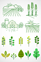 农业植物矢量图形图标