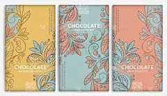 复古套巧克力棒包装设计。向量豪华模板与装饰元素。可用于背景和壁纸。非常适合食品和饮料包装类型。