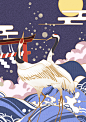 日本浮世绘女性PSD设计素材日式和风手绘插画和服海报图案装饰画【源文件可下载】