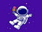 Astronaut Space custome astronaut cute Icon ILLUSTRATION  logo moon rocket Space  star