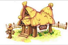 破茅草屋卡通_360图片