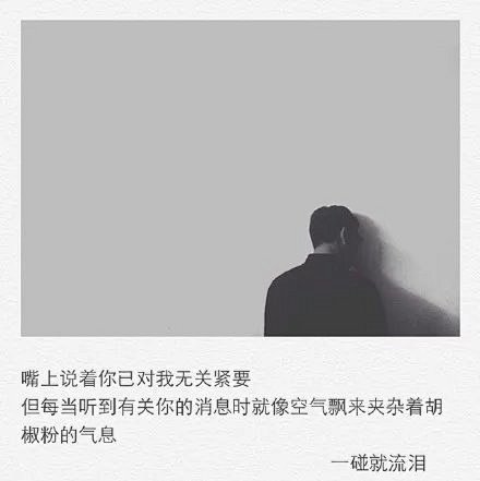 嘴上说着你已对我无关紧要但每当听到有关你...