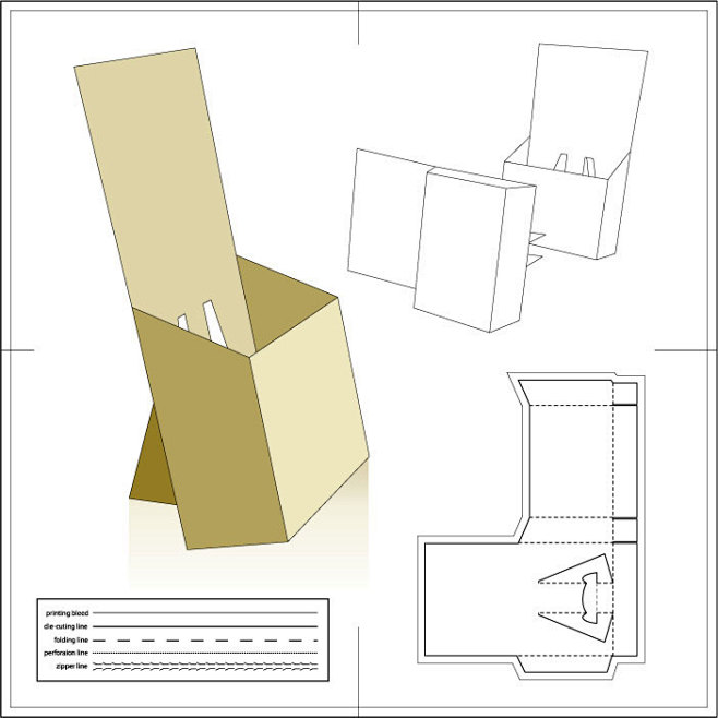 各类卡盒机器盒纸盒包装线性结构_冰桶/吐...