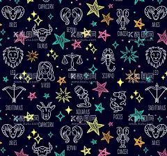 星座无缝背景  - 源文件下载【酷图网】精致,白羊座,金牛座,双子座,星座,无缝背景,eps,ai,矢量,高清图片,素材,
