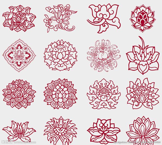 中国风花纹宝相花