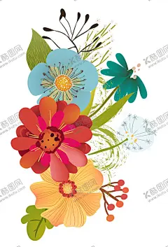 花海 【酷图网】花海,插画花,手绘花,户外,场景,手绘场景,野外手绘,手绘花海,喇叭花,牵牛花,