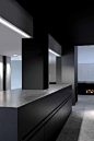 Sober and pure lines, black and white minimal interior with the Ligna light _