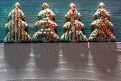 Сhristmas卡与Сhristmas树cookie。