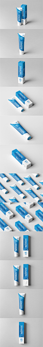 80910点击图片可下载日化洗护软管体牙膏包装盒套装贴图片效果设计展示PS样机模板素材 (1)