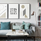 北欧英文字母抽象几何装饰画客厅沙发背景墙壁画卧室现代简约挂画-淘宝网