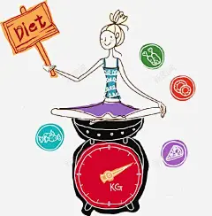 美女坐在体重秤上 平面电商 创意素材