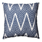 Pillow Perfect, Inc. - Bali Mandarin 23" Floor Pillow, Navy - Inspired by ocean waves, this navy and white ikat-printed throw pillow will give hardwood and carpeted floors a stylish and comfortable look. Measuring 24.5-inches, our oversized plush flo