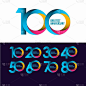 set 100th anniversary vector template. Greatest ce