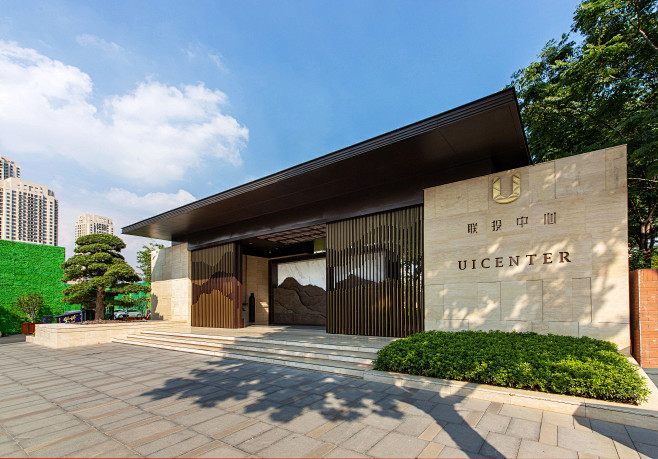 武汉联投中心现代中式典雅展示区主入口门楼景观设计sed新西林景观