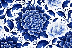 青花瓷花案插画绘画
