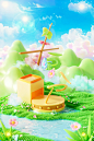 07979-462581634-A valley of hills,lush meadows,thick woods,branches,leaves,spring weather,surrounded by clouds,volume clouds,The spring sun shin