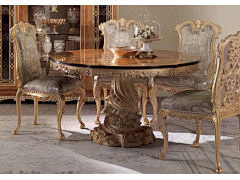 意大利古典厨房实木餐桌餐椅