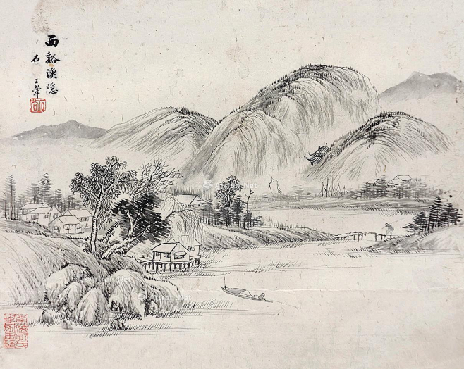 王翚——《西溪渔隐》人物山水 镜心欣赏 | 清|王翚(1632-1717)字石谷，号耕烟散人、鸟目山人、剑门樵客等。被称为“清初画圣”。与王时 ...