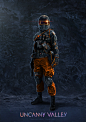 Costume Design for Uncanny Valley ( Sci-Fi short film ) : Uncanny Valley is a Sci-Fi short film I’ve worked on Art Direction, Concept Art, Matte Painting, 3D visual design & developmen. We use the Ruroc helmet , this advanced helmet design was ideal f