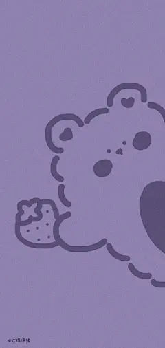 紫色动物小熊可爱头像壁纸