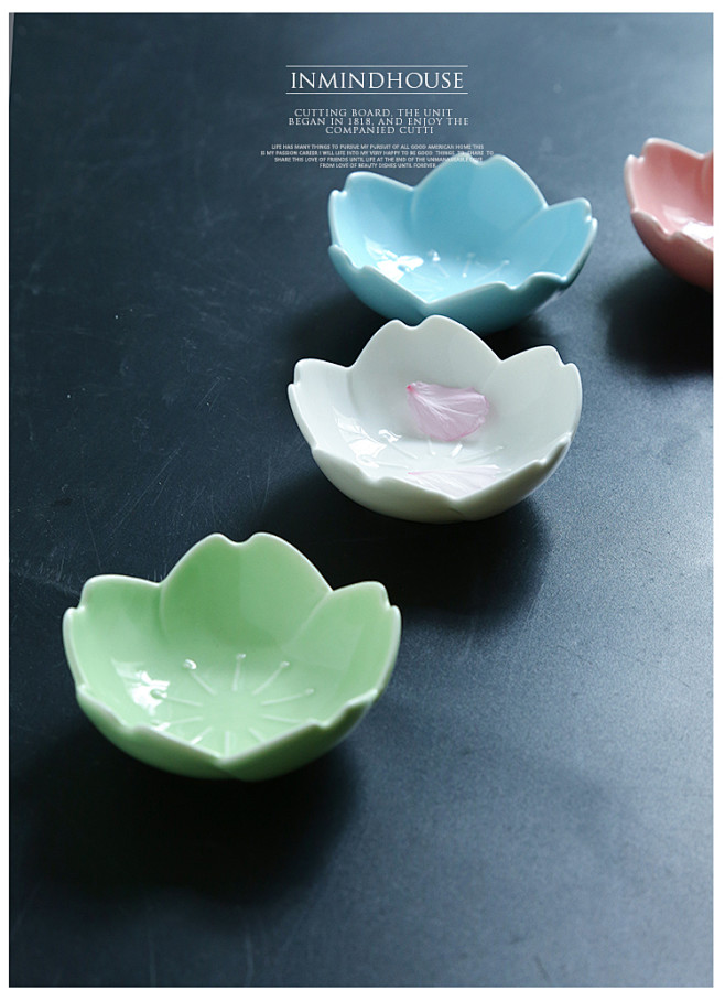 调味碟 家用骨瓷日式蘸料碟 创意樱花碟耐...