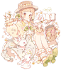 Pix@上倉エク_ID@89977810_可爱 女生 插画