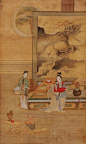仇英——款《绿珠弄笛图》无题 仕女人物场景 立轴欣赏 | 
明|仇英(约1498-1552)字实父，号十洲，吴门四家之一。擅人物仕女，工设色水墨、白描，偶作花鸟。与沈周、文徵明、唐寅并称为"明四家"。早年为漆工、画磁匠并为人彩绘栋宇，因文徵明所称誉而知名。后以卖画为生，师从周臣。画上他为不破画面美感，一般只题名款少写文字。