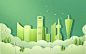 剪纸风世界环境日城市绿化环保插画海报背景剪纸世界环境日剪纸世界环境日插画