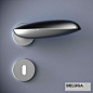 an image of a door handle and knob on a grey background with the word beluga written below it
