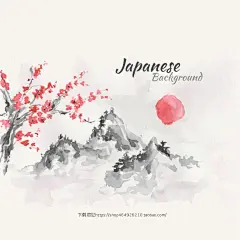 【精品】日本海报插画日式传统风格底纹手绘背景海浪矢量设计元素-淘宝网