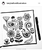 ins分享，Katy的黑白风简笔画素材。
线条的粗细搭配和几何造型能力很棒，

#手帐素材插画手绘##简笔画教程##艺起过年# ​​​​