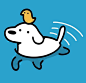 This may contain: a cartoon dog with a duck on its head