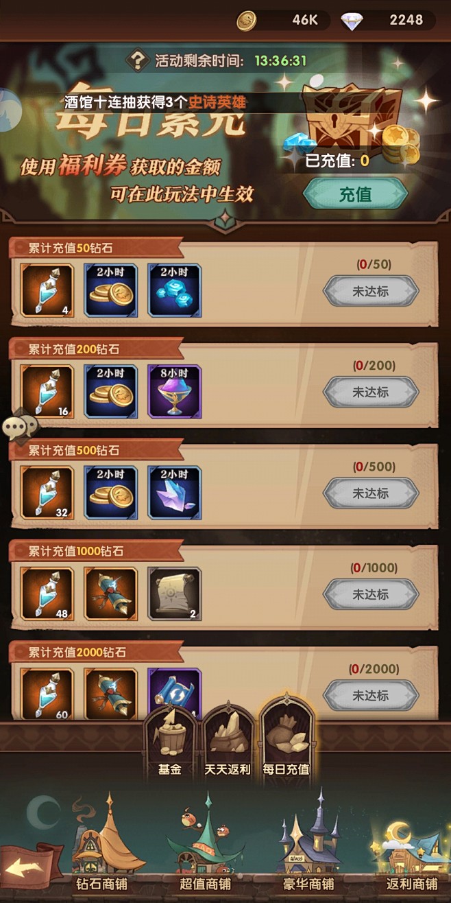 累计充值界面【圣树唤歌】