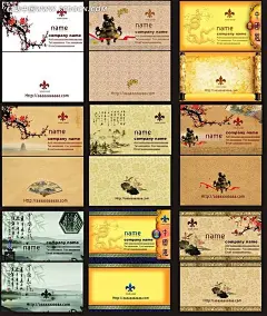 中国风名片psd分层素材PSD分层素材|古典元素|荷花|画卷|龙|梅花|名片模板|名片设计|名片设计模板|山水画|扇子|水墨画|中国风名片