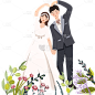 手绘-情人节婚礼大尺寸贴纸1