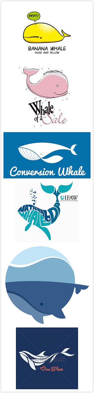 几个根据鲸鱼图案设计的logo