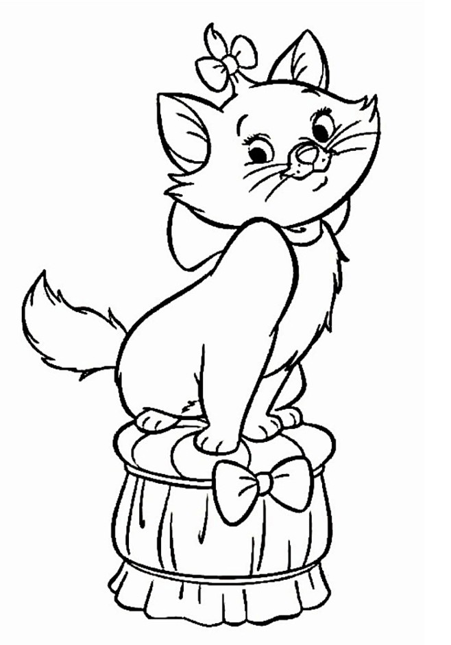 玛丽猫黑白线稿