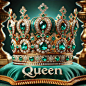 Add a touch of royal elegance to your space with this stunning Queen Crown wall art print. Featuring a beautifully crafted emerald green crown adorned with sparkling jewels, this art piece rests on a lush velvet pillow, making it the perfect decor for a m