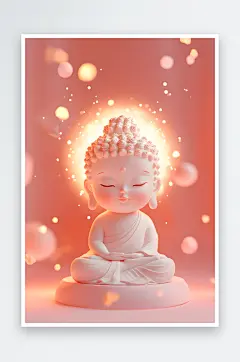 AI电脑奶茶潮流神话佛祖观音IP形象插画