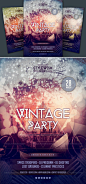 Vintage Party Flyer国外海报广告模板素材源文件-淘宝网