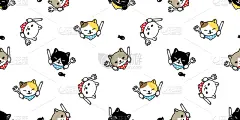 宠物,围巾,猫,小猫,绘画插图,鱼类,卡通,背景,动物,矢量