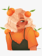 Pegatina «Orange Girl» de mm-mina | Redbubble