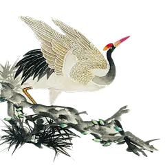 水墨中国风仙鹤